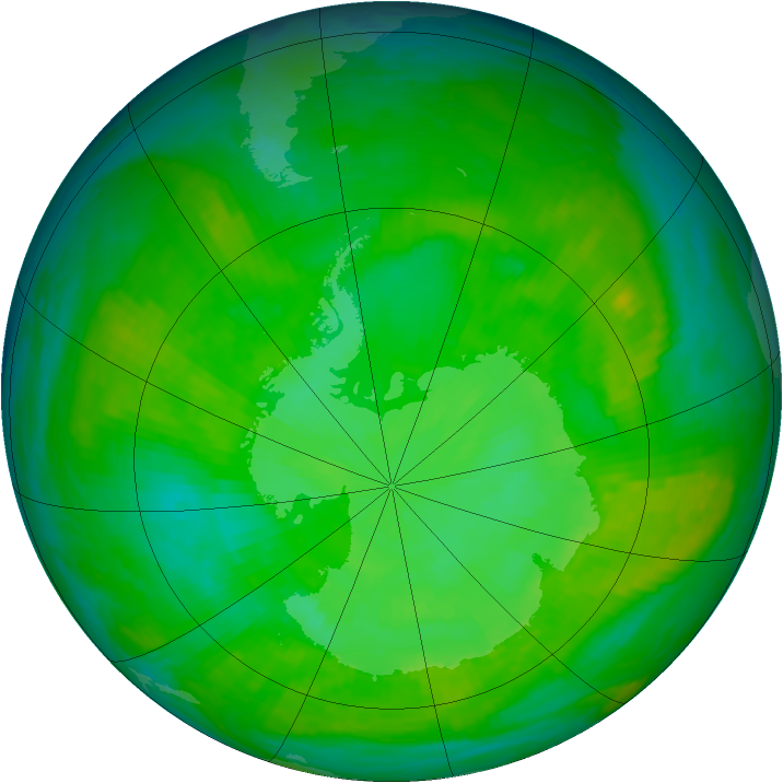 Antarctic ozone map for 10 December 2002